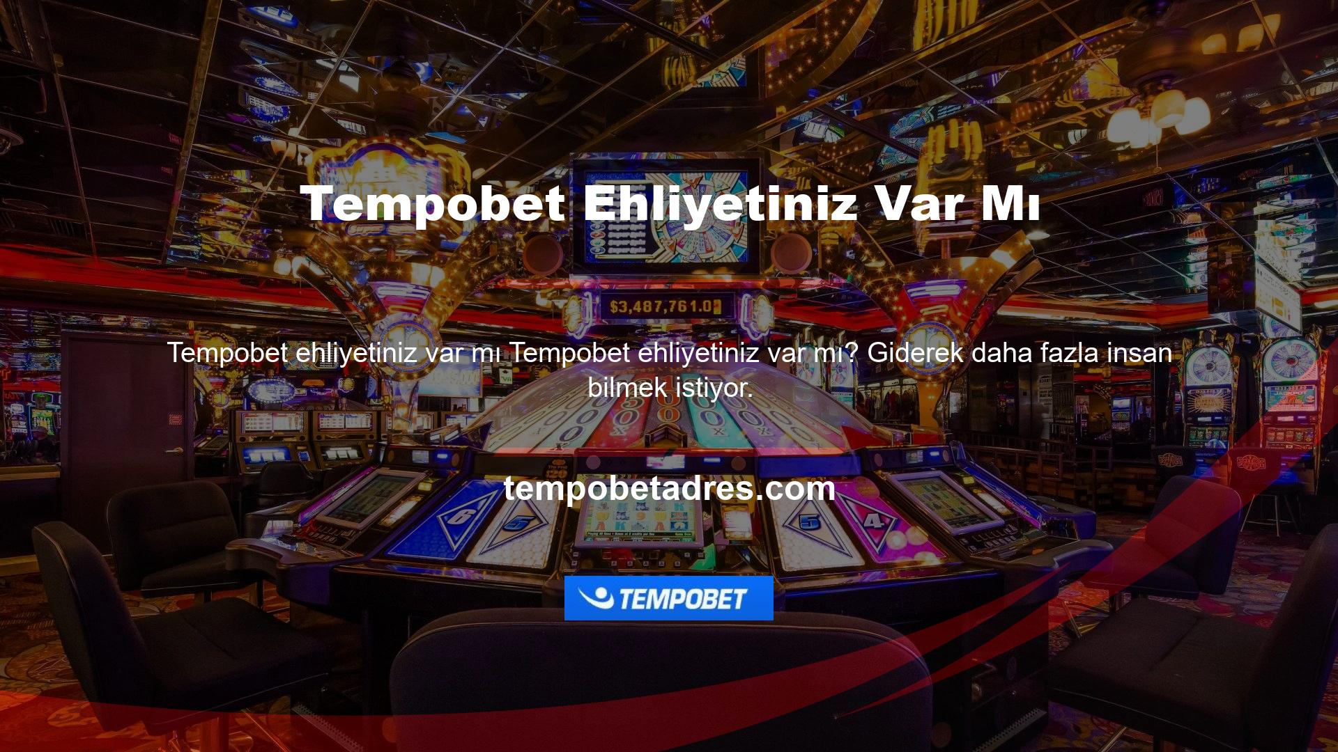Ünlü bahis şirketi Tempobet web sitesi, casino oyunları sunan en popüler bahis sitesidir