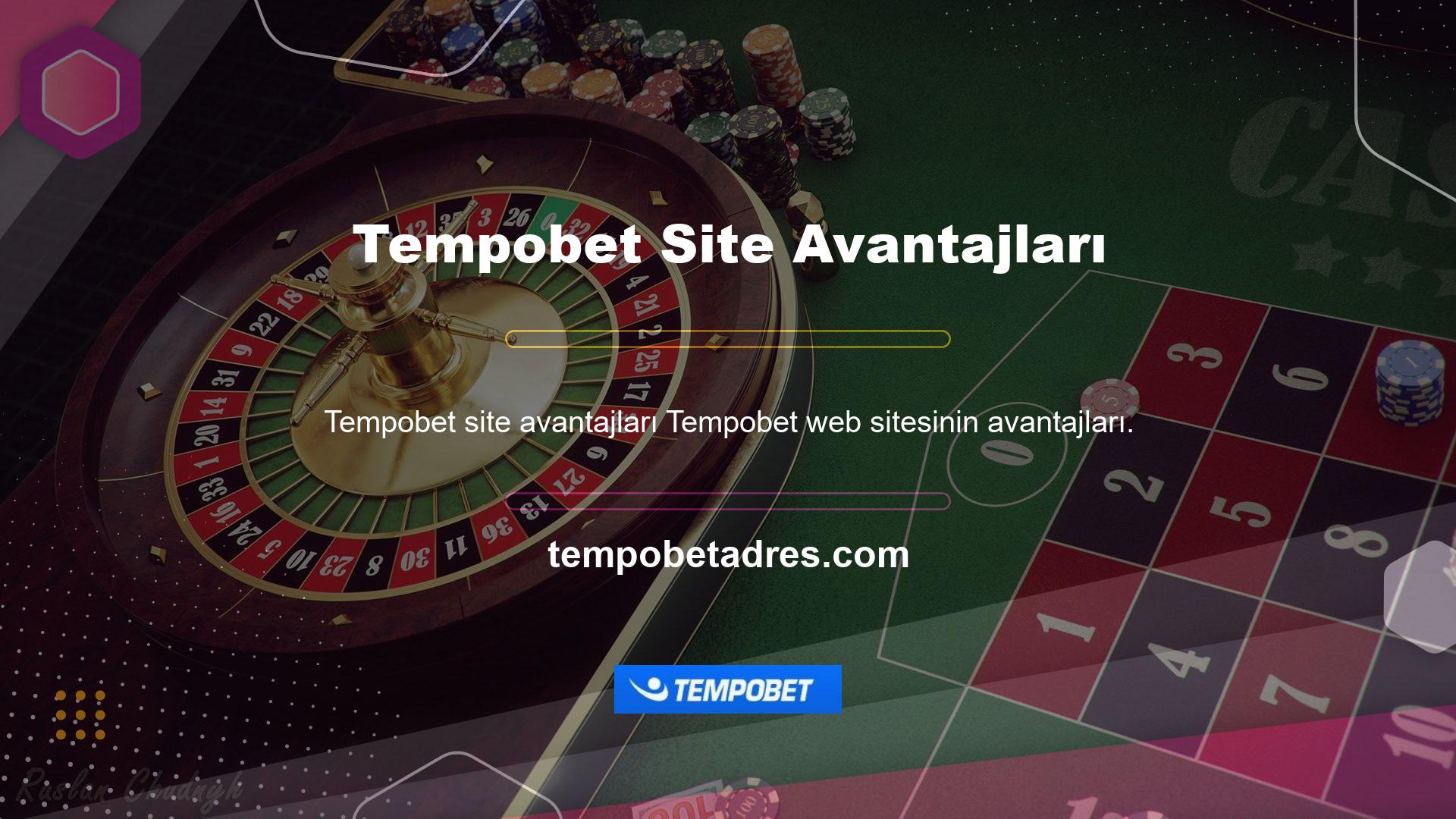 Tempobet web sitesinin arayüzü çok basit